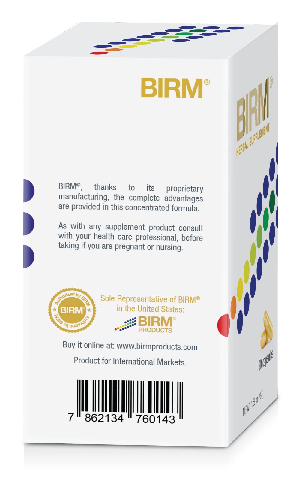 Packaging box for BIRM Preventive Herbal Supplement.