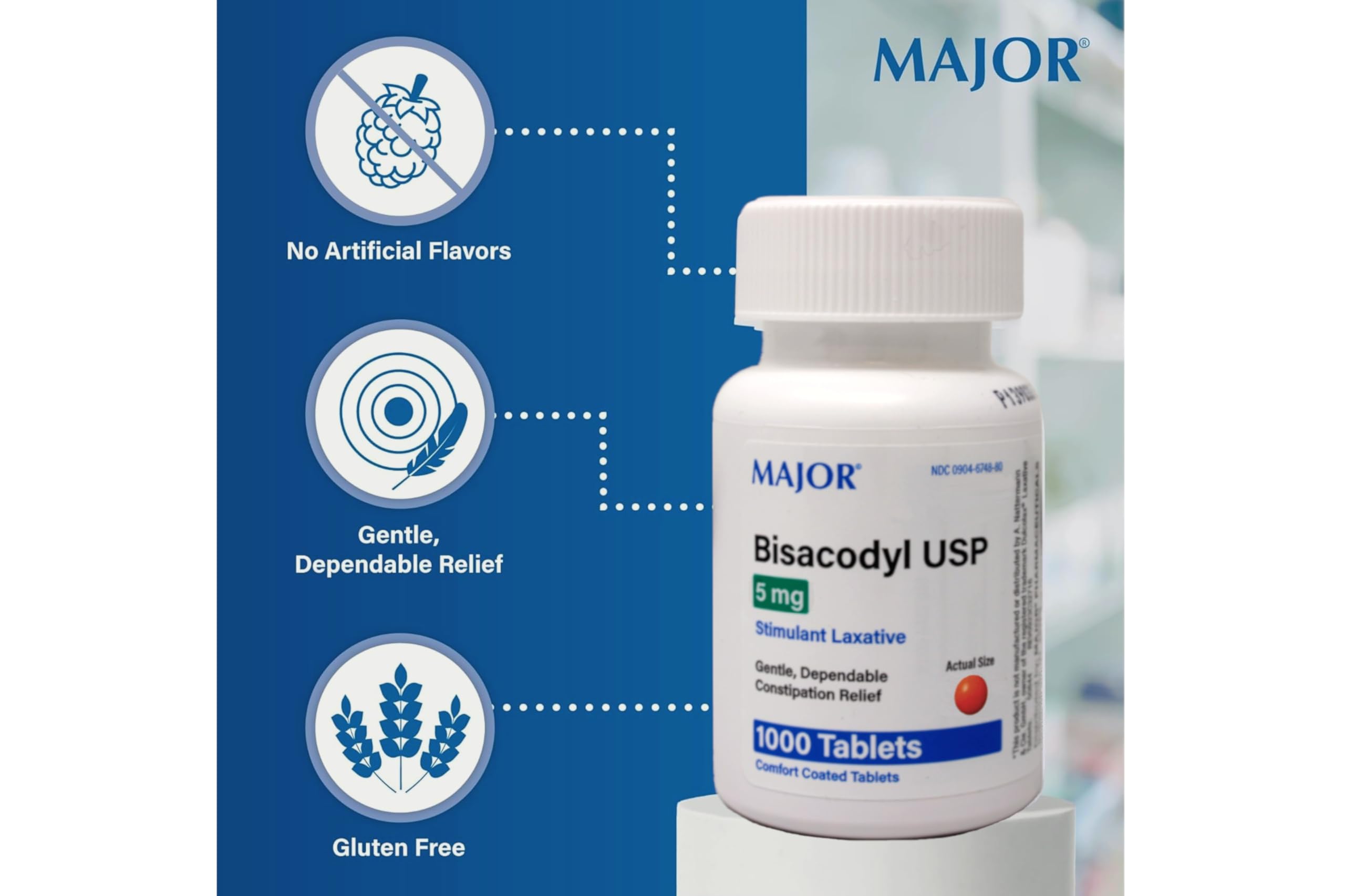 Bisacodyl 5 mg pack3 back view showing dosage directions.