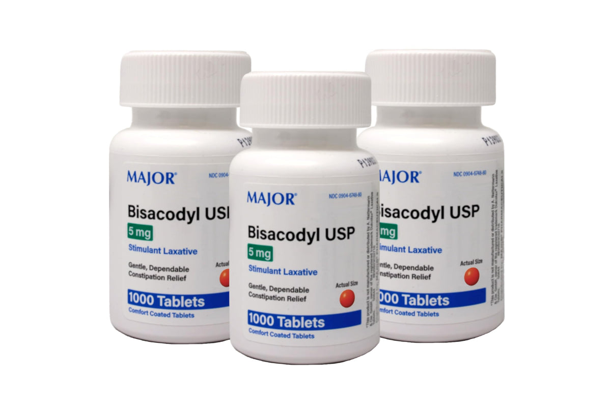 Bisacodyl 5 mg tablets pack3 front view for quick constipation relief.