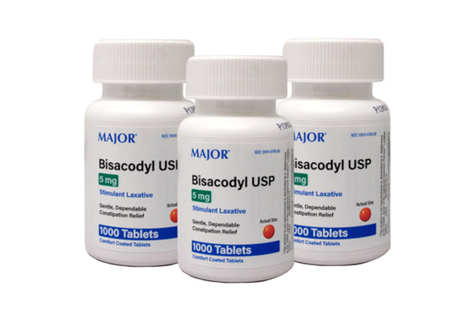 Bisacodyl 5 mg tablets pack3 front view for quick constipation relief.