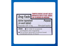 Bisacodyl 5 mg tablets close-up highlighting coated, easy-to-swallow form.