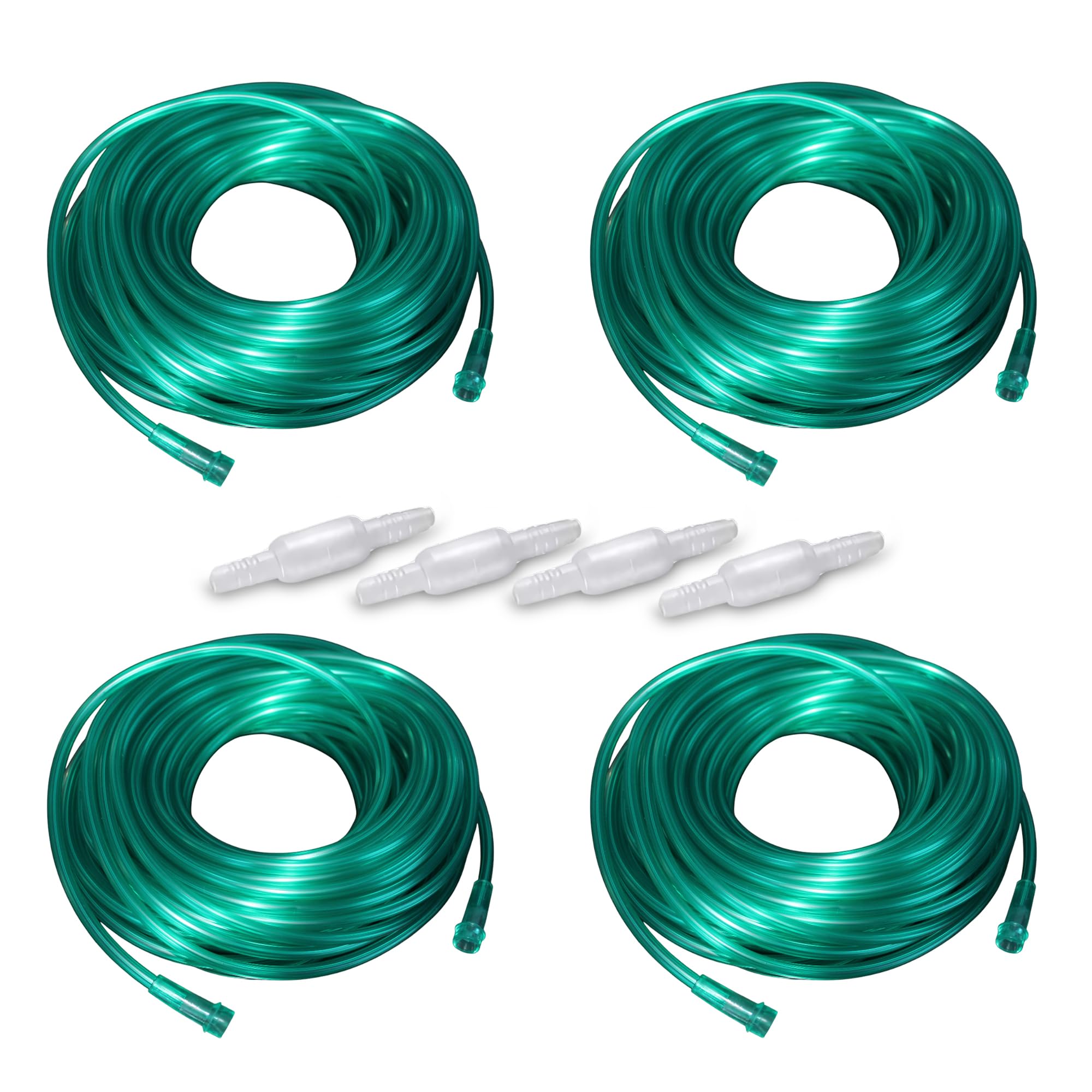 Bistras Oxygen Tubing 50ft green crush-resistant for steady home oxygen delivery.
