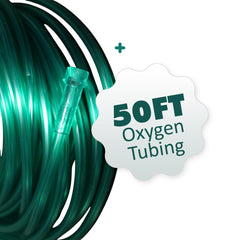 Bistras Oxygen Tubing with swivel connectors reduces twisting during movement.
