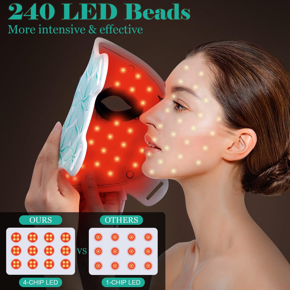 Biufish red light mask side view shows adjustable strap for comfort