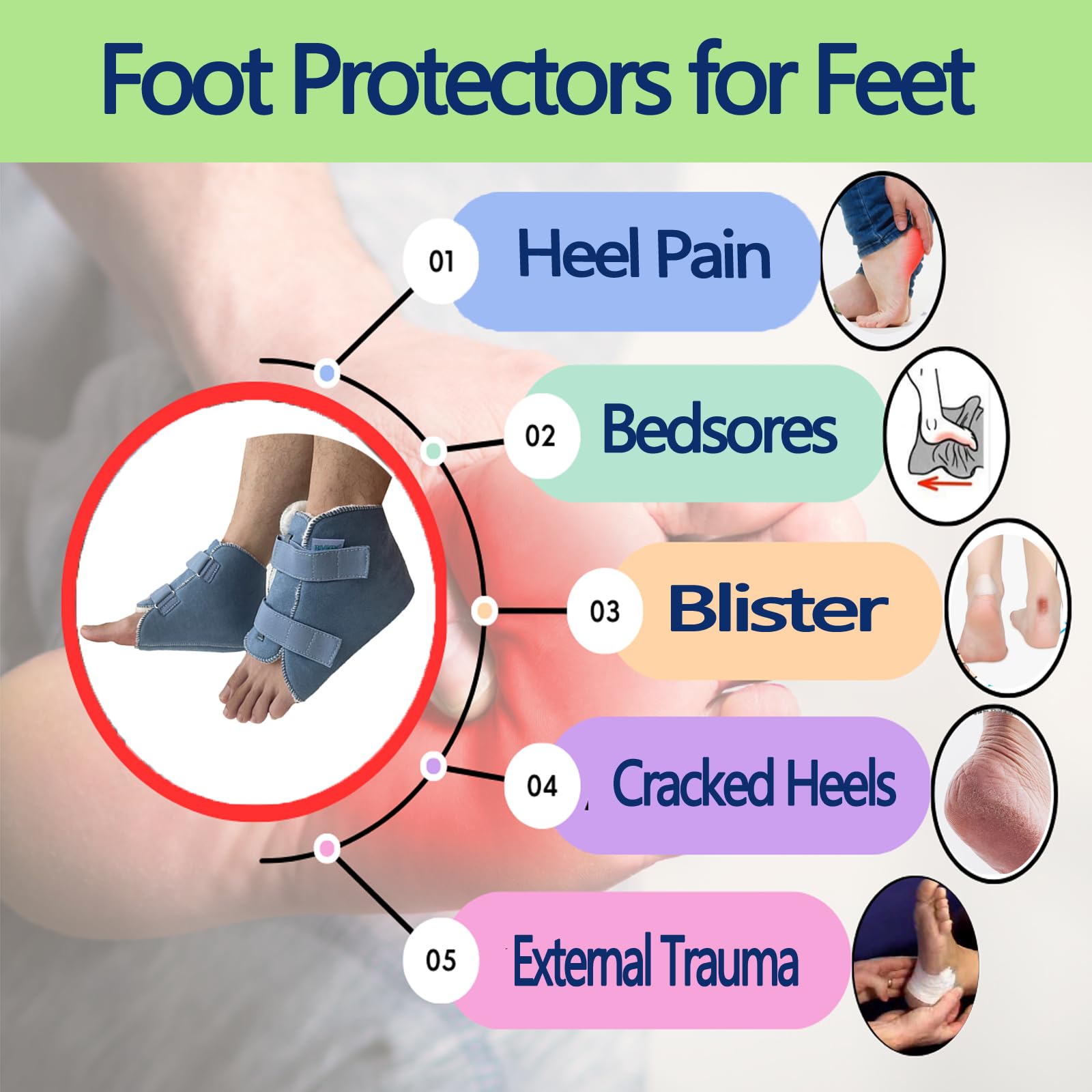 BIVIKEY Australian sheepskin heel protector soft surface for gentle comfort