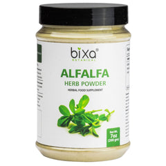bixa BOTANICAL Alfalfa Powder Pure in jar front for daily greens