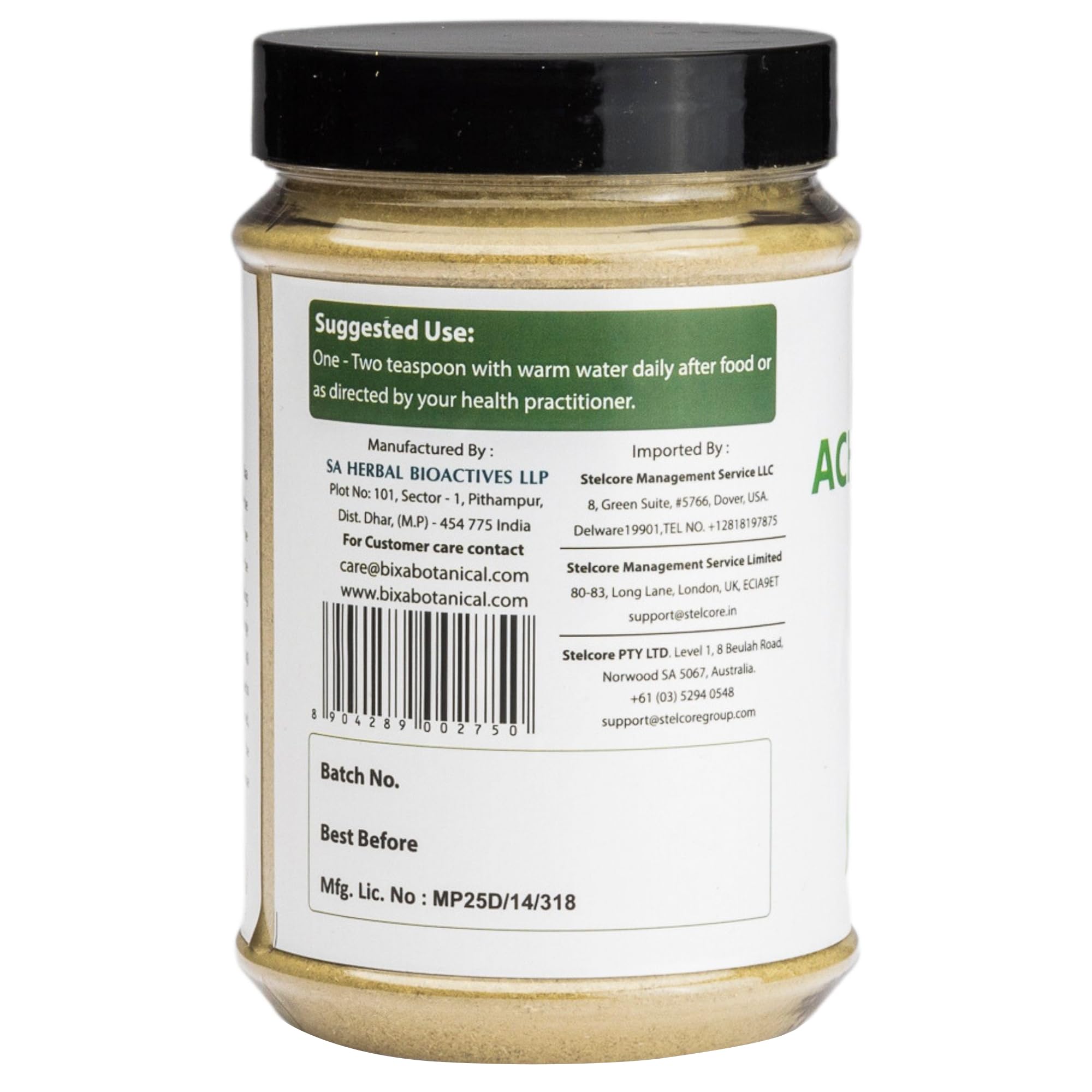bixa BOTANICAL Apamarga powder stirred in cup suggests easy daily wellness routines.