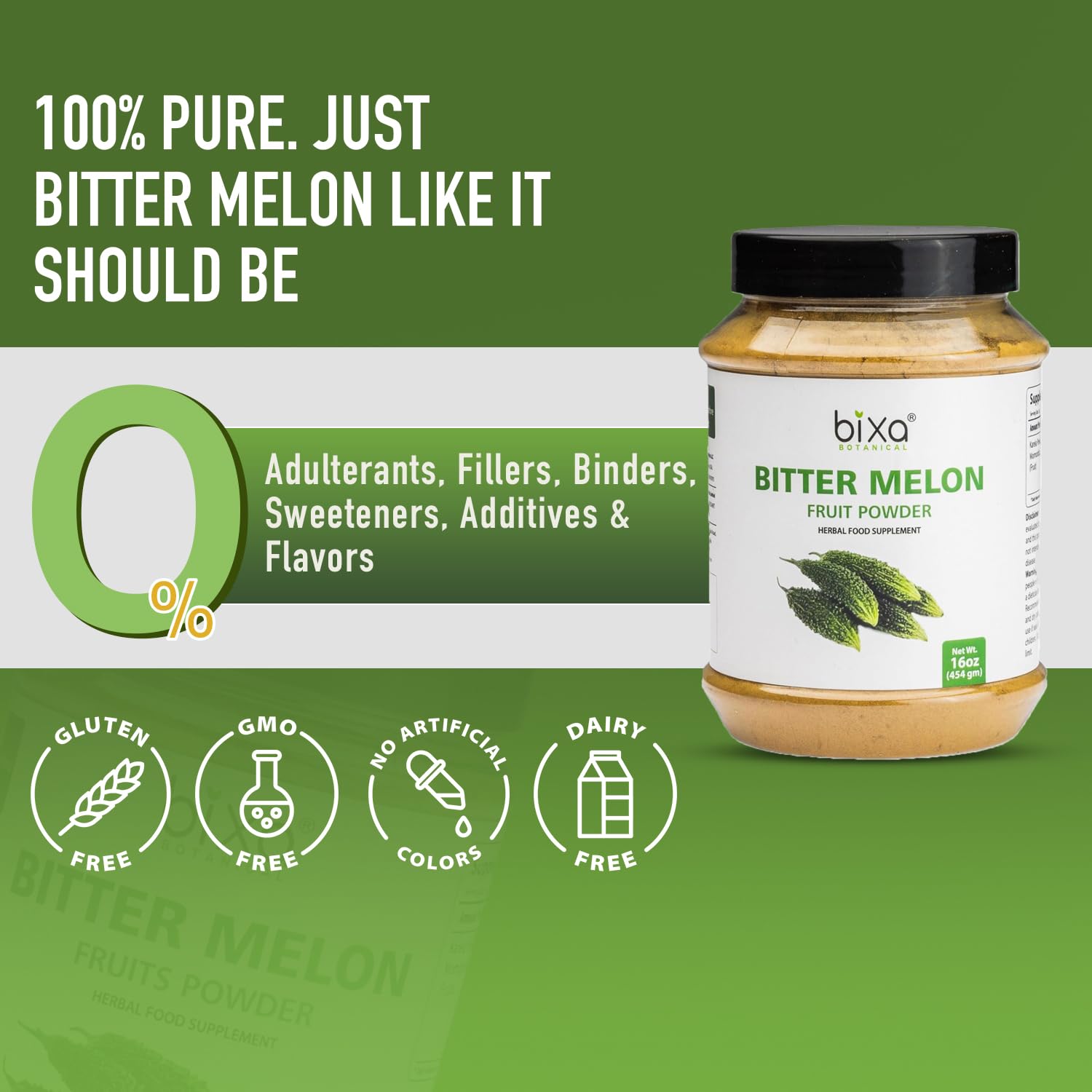 bixa botanical bitter melon powder bottle pour, convenient for daily mixing.