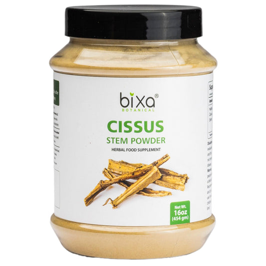 Bixa Botanical Cissus powder bottle for daily wellness and balance.