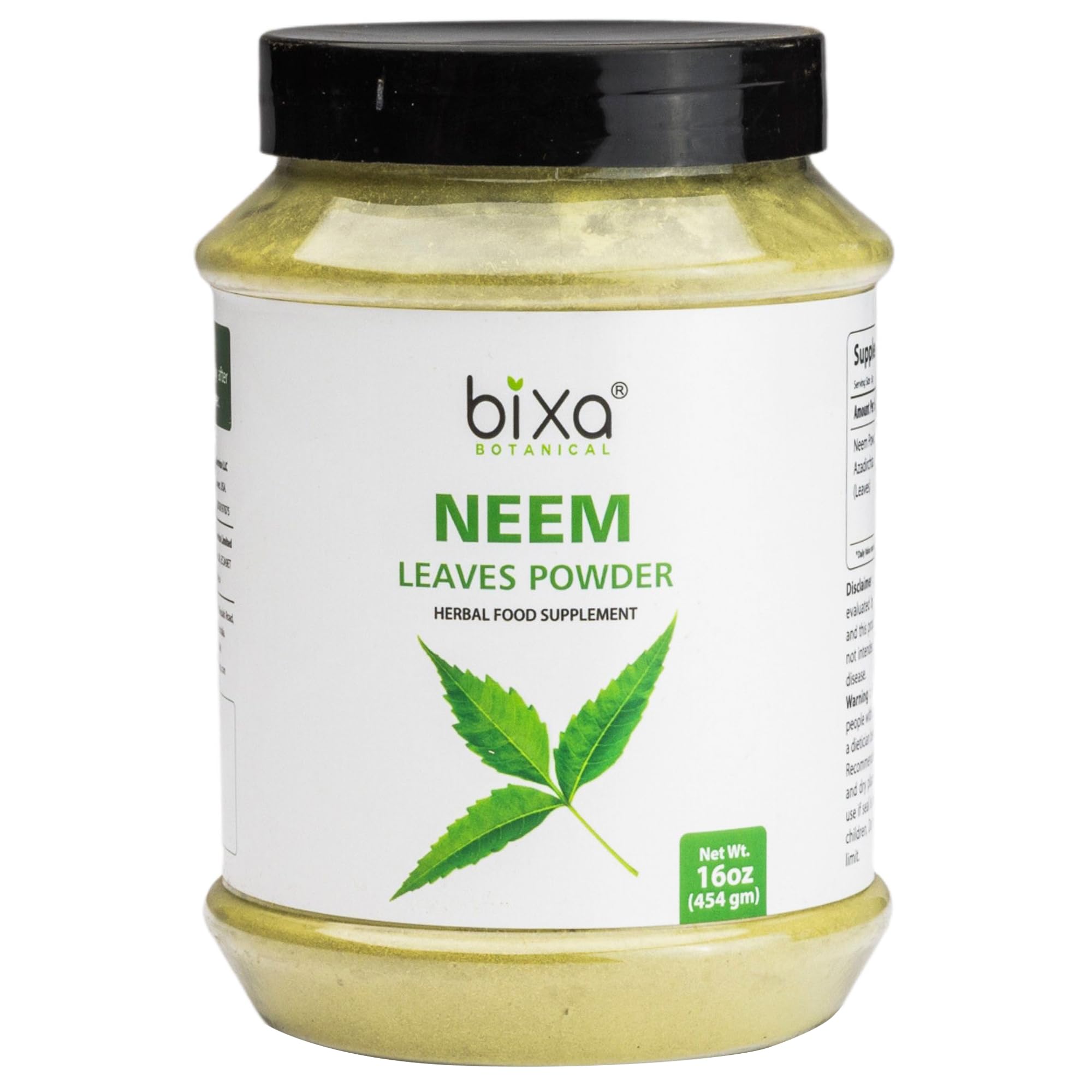 Bixa Botanical Neem Powder bottle front ready for daily wellness ritual