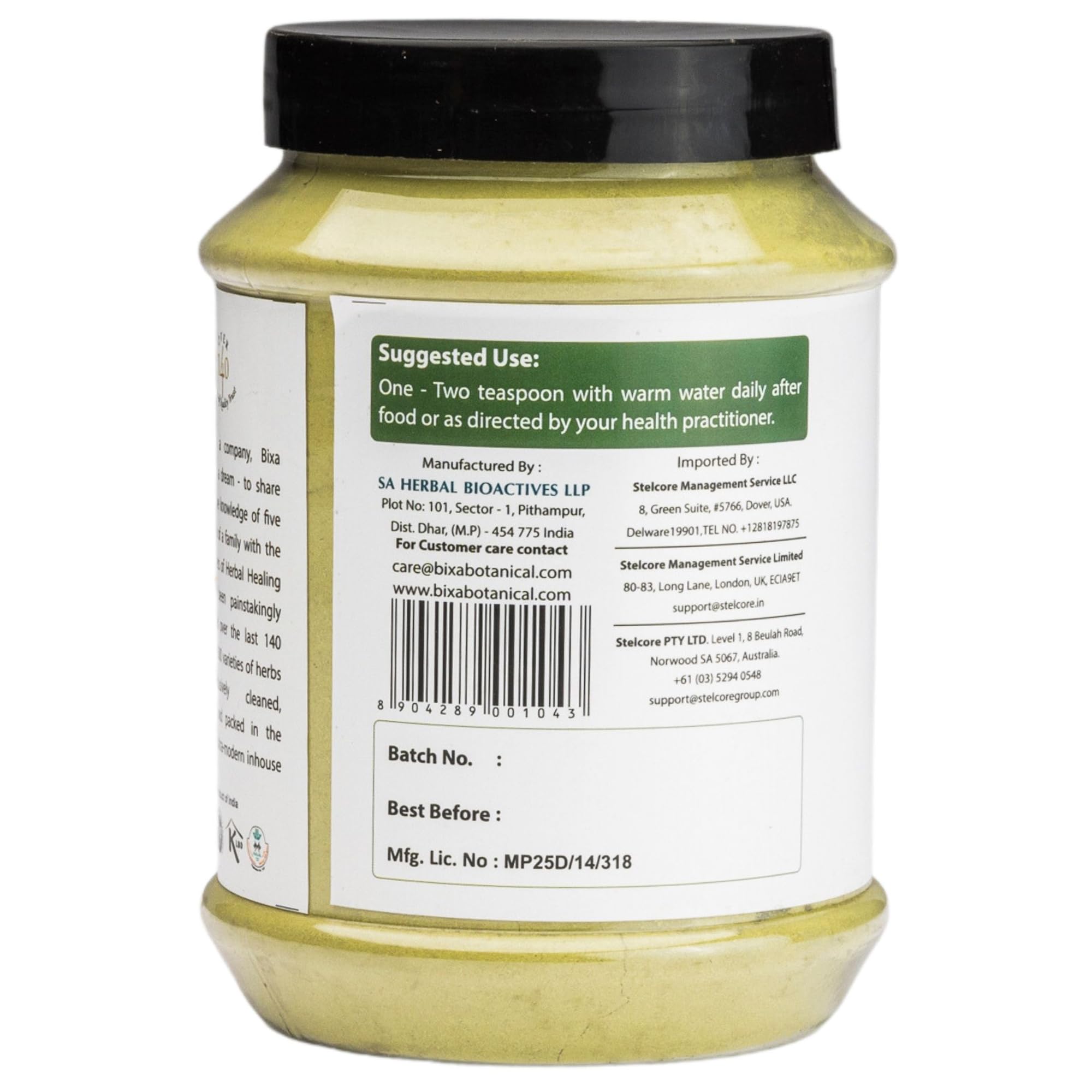 Bixa Botanical Neem Powder close-up shows fine, pure leaf powder texture