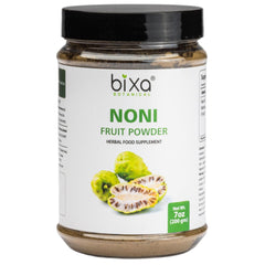 Bixa Botanical Noni Powder jar shows pure Morinda citrifolia for daily wellness