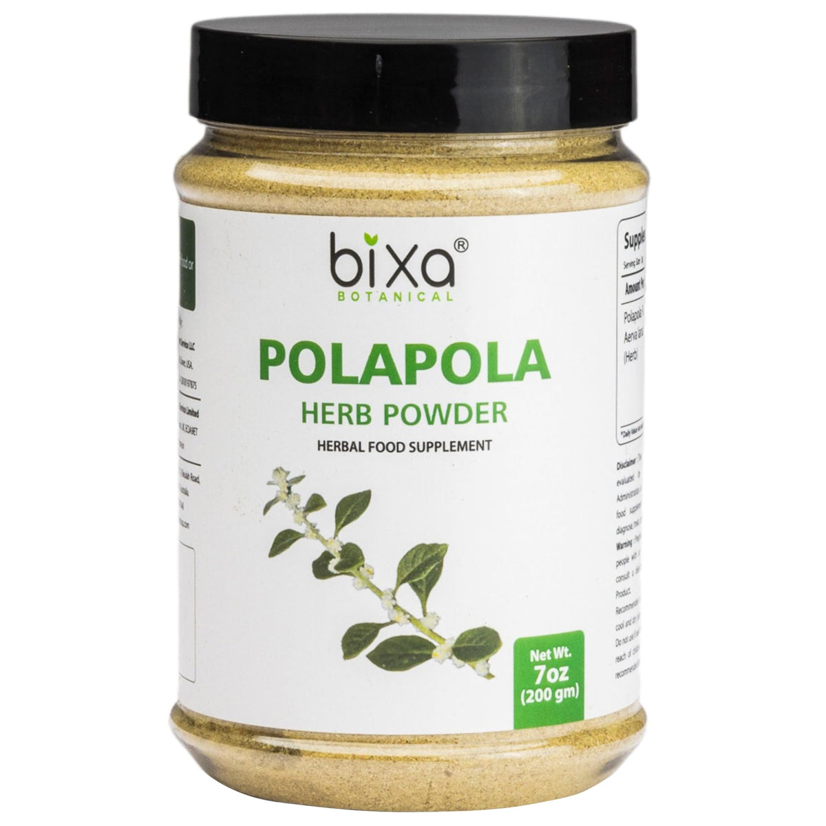 bixa BOTANICAL Polapola powder packaging shows premium Ayurvedic liver support