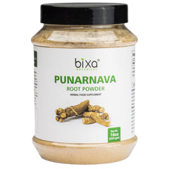 bixa BOTANICAL Punarnava Powder packaging showcases sustainable, pure herbal blend for everyday Ayurveda routines.