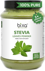 Bixa Botanical Stevia Powder packaging highlights natural sweetness for health-conscious cooks.