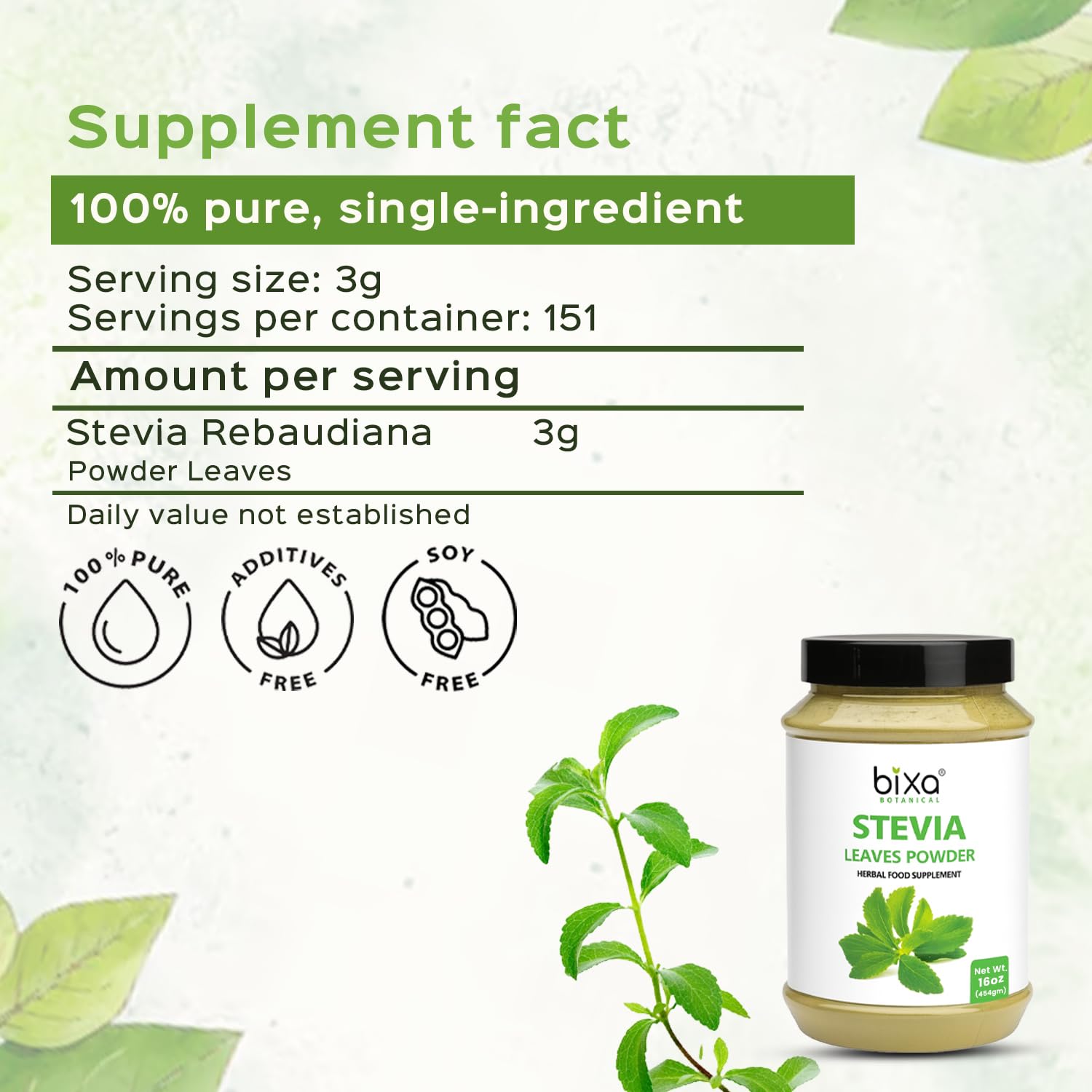 Versatile everyday sweetener for beverages and desserts from Bixa Botanical.