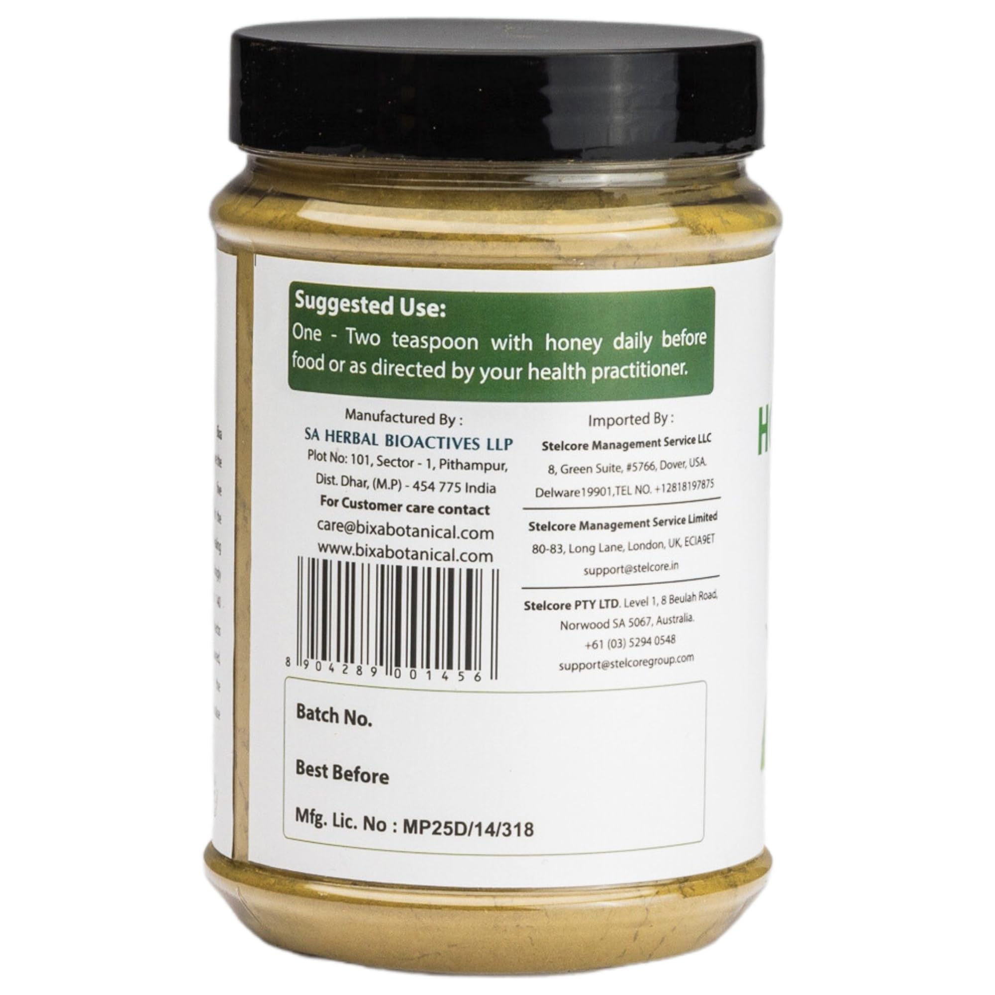 bixa botanical tulsi leaves powder tea premix closeup shows vibrant green leaves