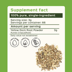 Bixa Botanical Yellow Dock Root Powder in a bowl for shakes.