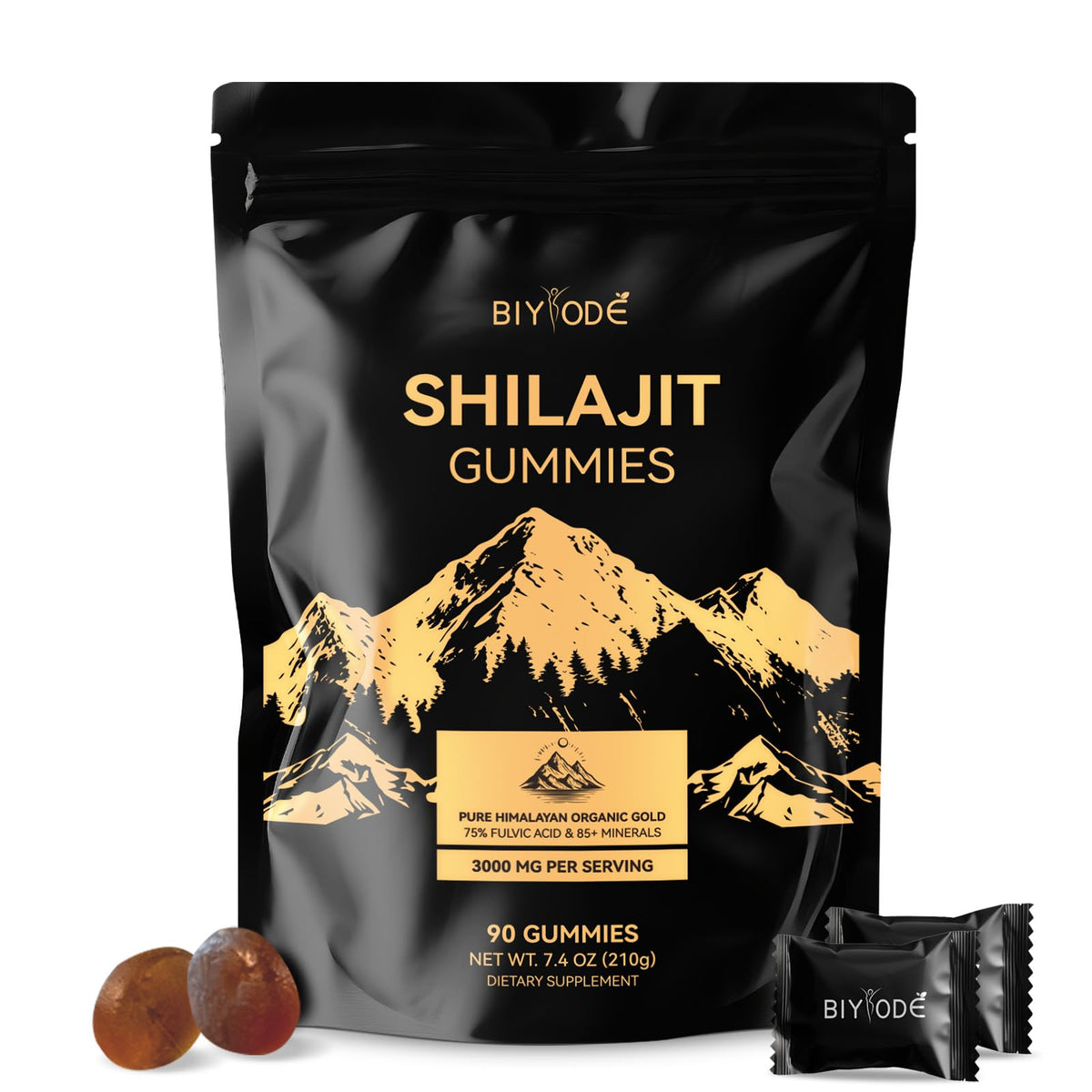 BIYODE Shilajit Gummies with Himalayan resin for natural energy support.