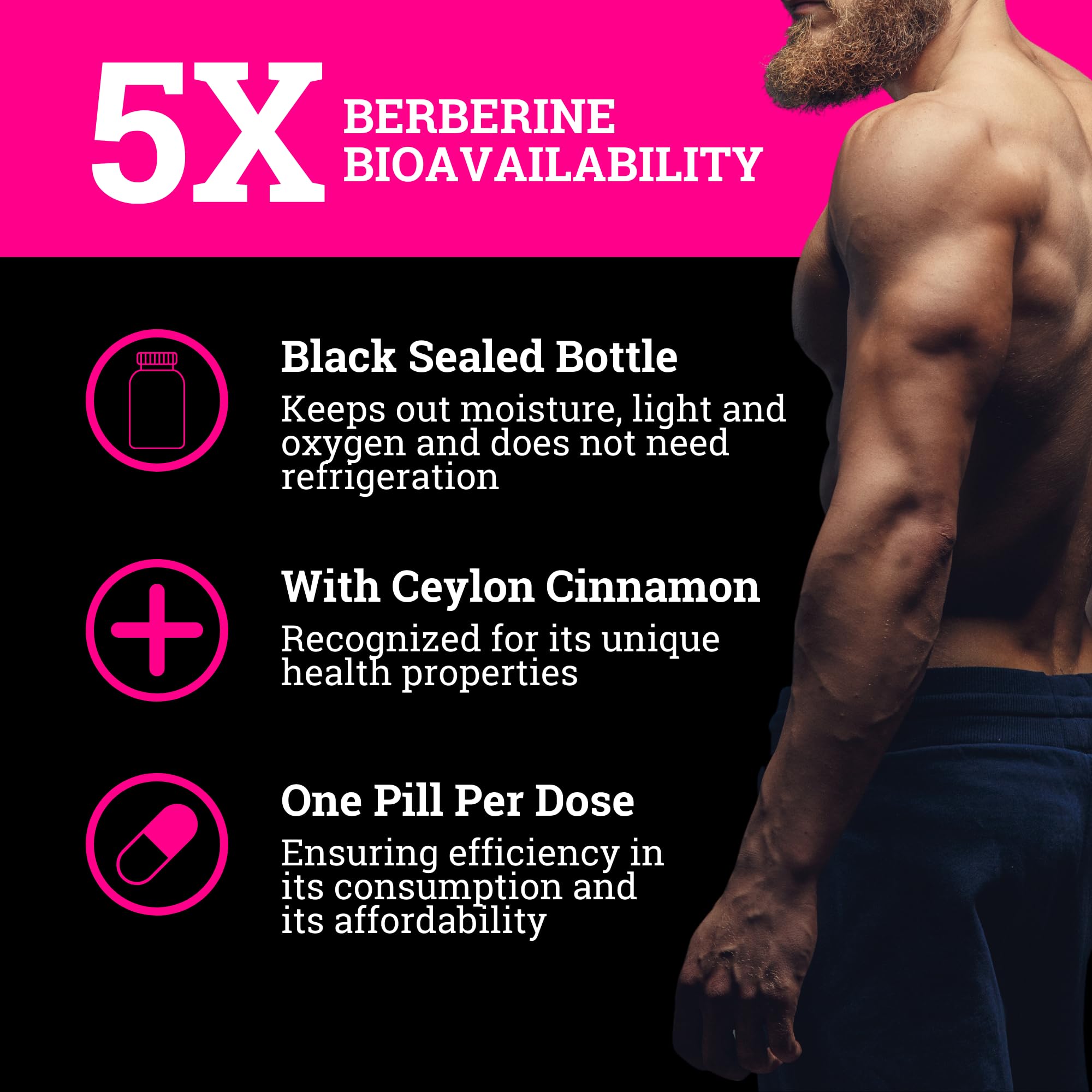 Black Forest 5X Berberine DHB capsules prepared for daily supplementation and potential metabolic support.