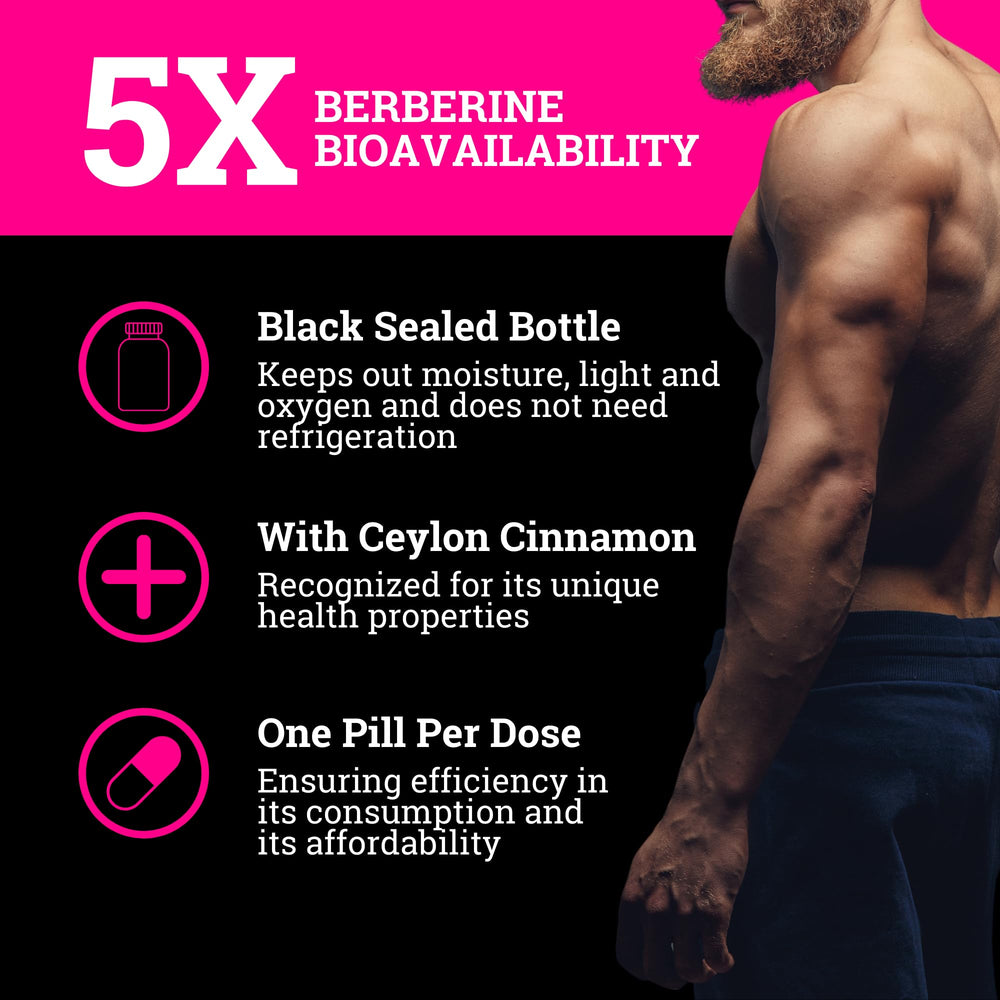 Black Forest 5X Berberine DHB capsules prepared for daily supplementation and potential metabolic support.