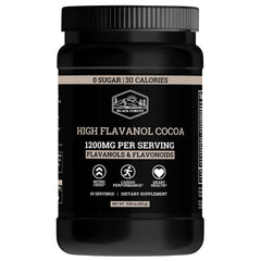 Black Forest High Flavanol Cocoa Powder tin front showing flavanol-rich formula.