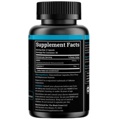 Black Forest NMNH bottle back label details ingredients and vegan-safe formula
