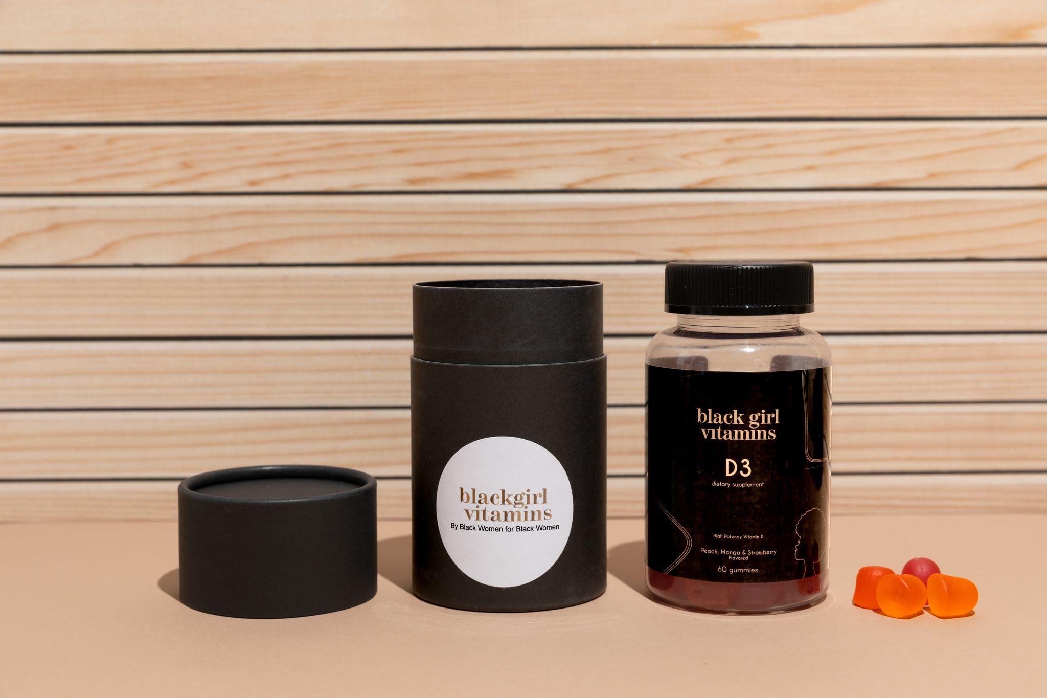 Black Girl Vitamins D3 gummies on morning routine for energy