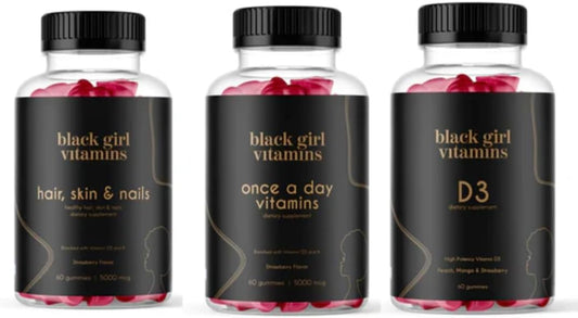 Black Girl Vitamins hair skin nails gummies for everyday radiance