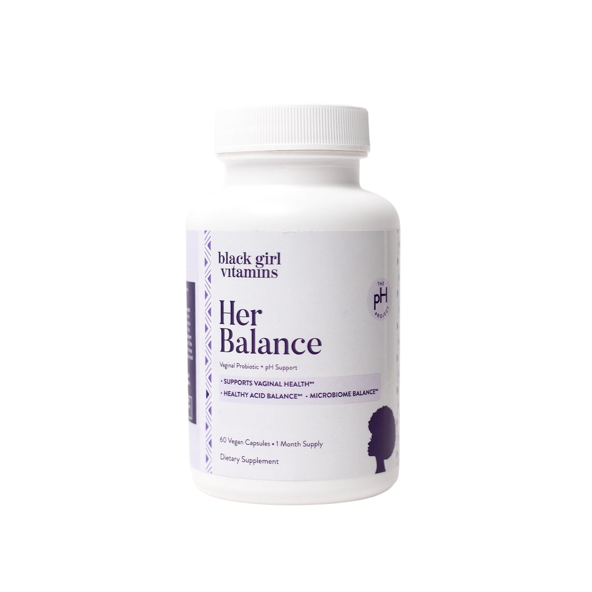 Black Girl Vitamins Her Balance bottle pour supports daily feminine wellness routines.