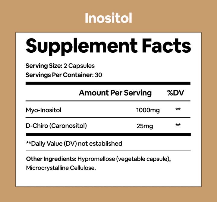 Black Girl Vitamins Inositol capsules packaging emphasizes gluten-free vegan formula