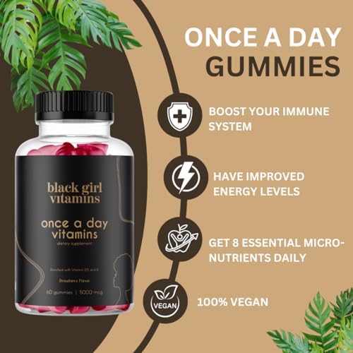 USA-made label on Black Girl Vitamins Once a Day bottle highlighting quality craftsmanship.