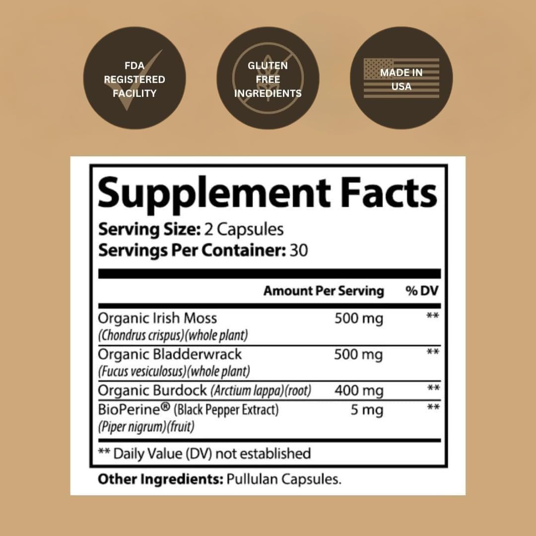 Black Girl Vitamins sea moss capsules bottle close-up shows 92 minerals for daily vitality.