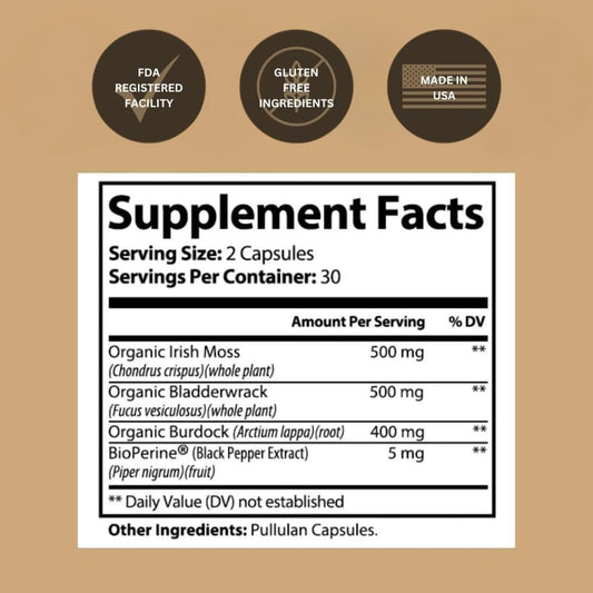 Black Girl Vitamins sea moss capsules bottle close-up shows 92 minerals for daily vitality.