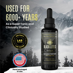 Fair trade packaging of Black Lotus Shilajit signals ethical sourcing.