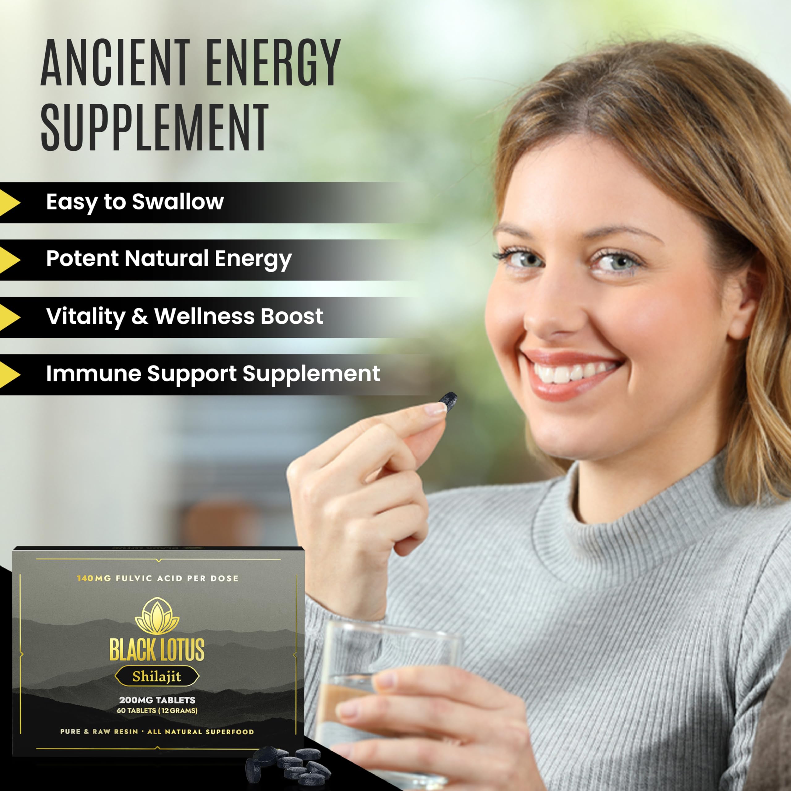 Black Lotus Shilajit lab verification seal emphasizes safety purity and potency through third-party testing