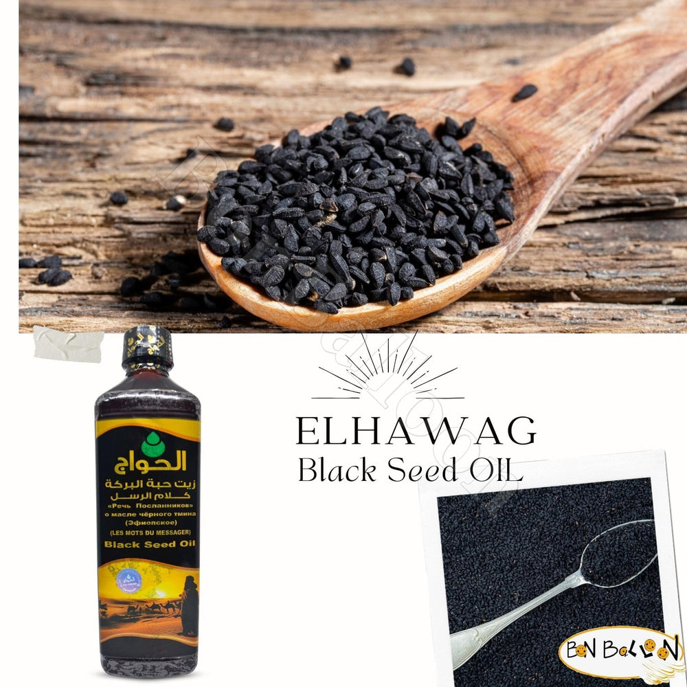 Black Seed Oil Egyptian bottle pour, great for salads and smoothies.