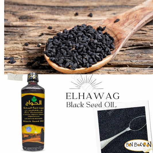 Black Seed Oil Egyptian bottle pour, great for salads and smoothies.