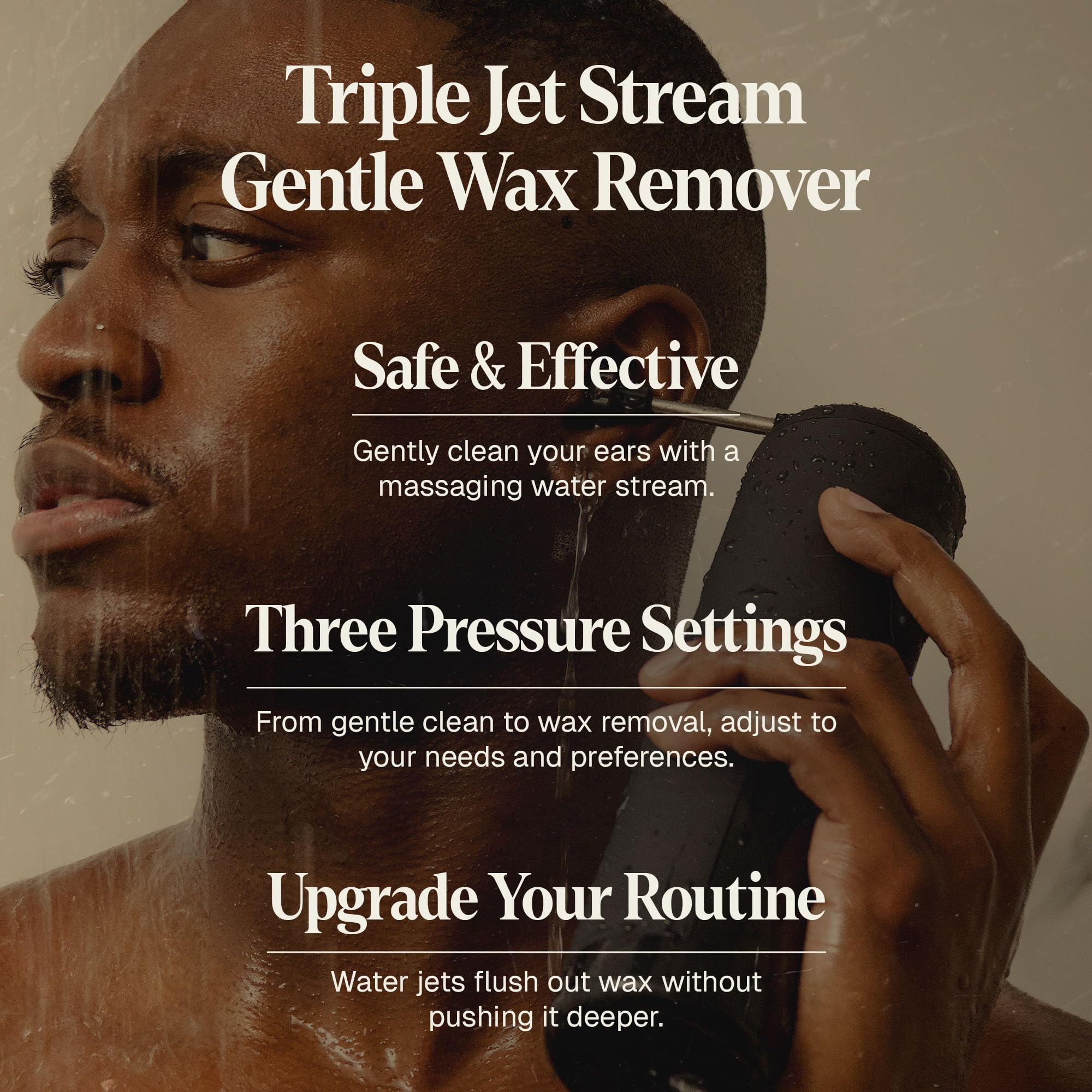 Black Wolf silicone bristles face/body brush delivering soft exfoliation for refreshed skin.