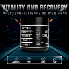 BLACKLABEL Hydrolyzed Collagen Peptides powder dissolves smoothly in beverages.