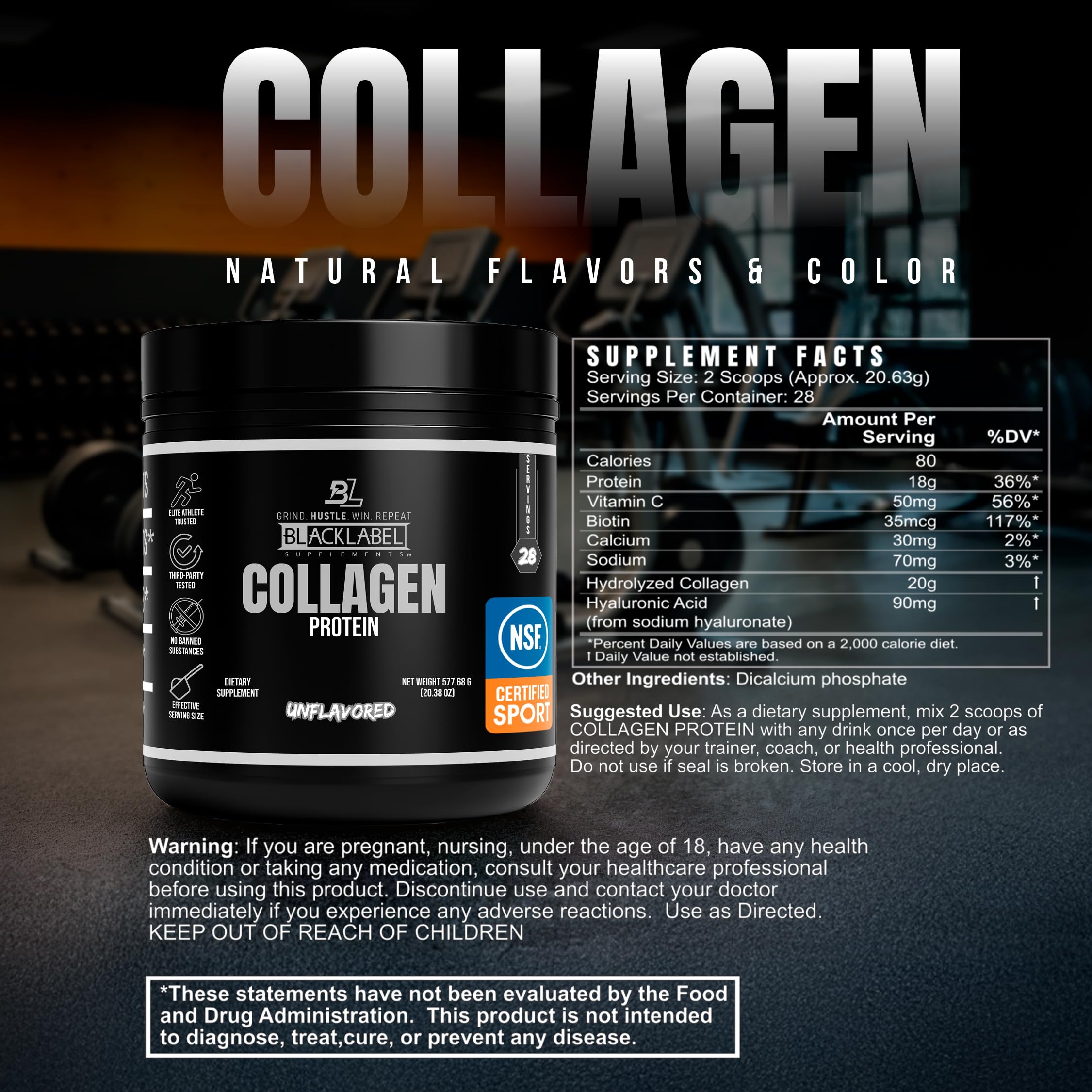BLACKLABEL Collagen powder stirred into coffee for a convenient morning routine.