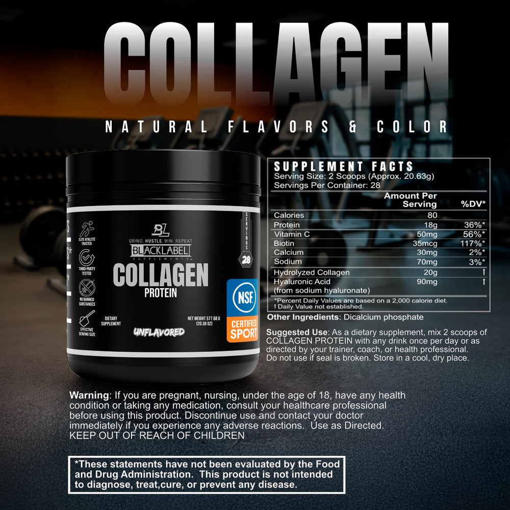 BLACKLABEL Collagen powder stirred into coffee for a convenient morning routine.