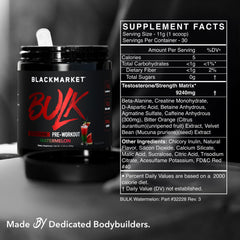 BlackMarket Bulk Pre Workout glass of water ready to mix