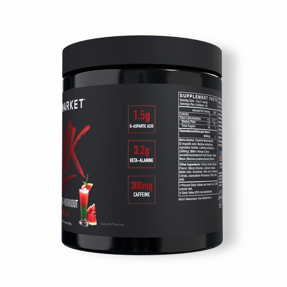BlackMarket Bulk Pre Workout powder being poured for sustained endurance during training