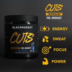 BLACKMARKET CUTS athlete preparing pre-workout for an intense session