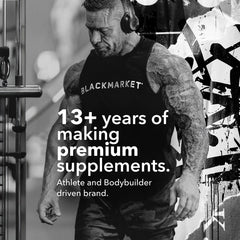 BLACKMARKET Rule energy-boost graphic demonstrates high-stim pre-workout potential