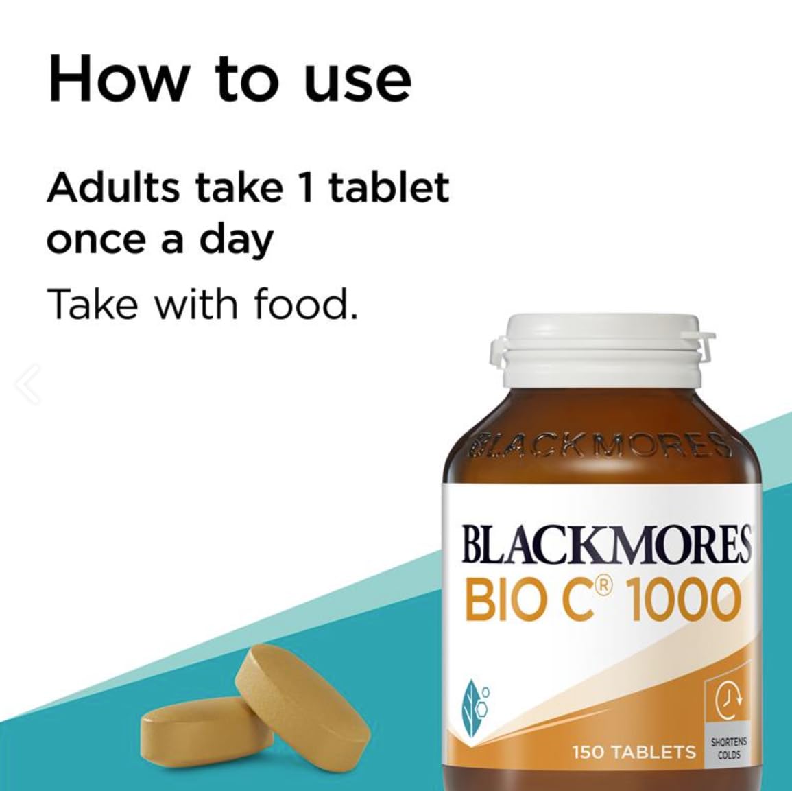 Blackmores Bio C 1000mg capsules close-up ready for daily use