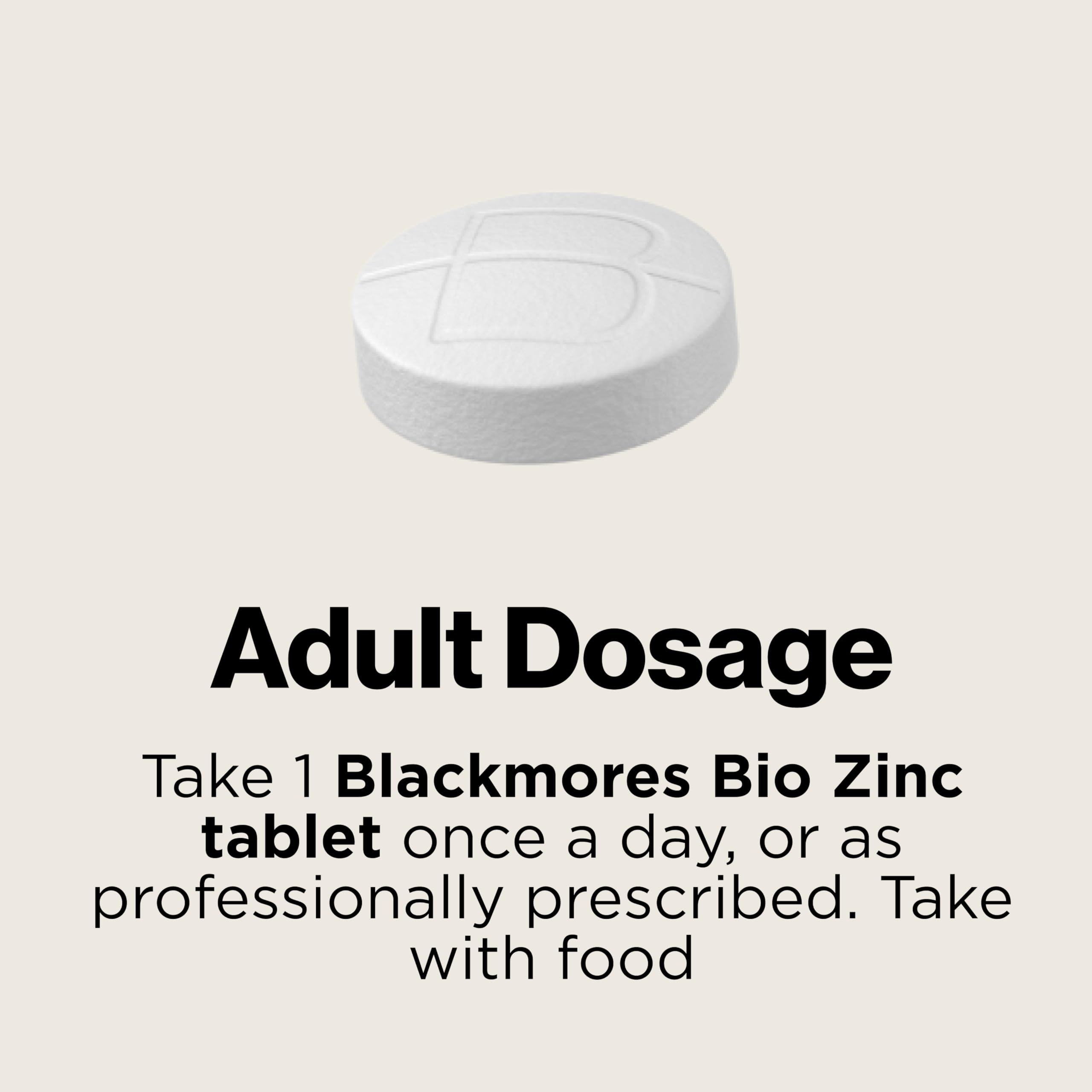 Blackmores Bio Zinc bottle-cap image shows sealed safety.