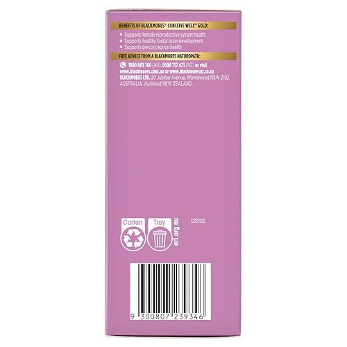 Blackmores Conceive Well Gold capsules pack shown for everyday use.