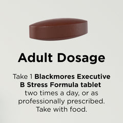 Blackmores Executive B bottle with dosage guidance visible for simple routines.
